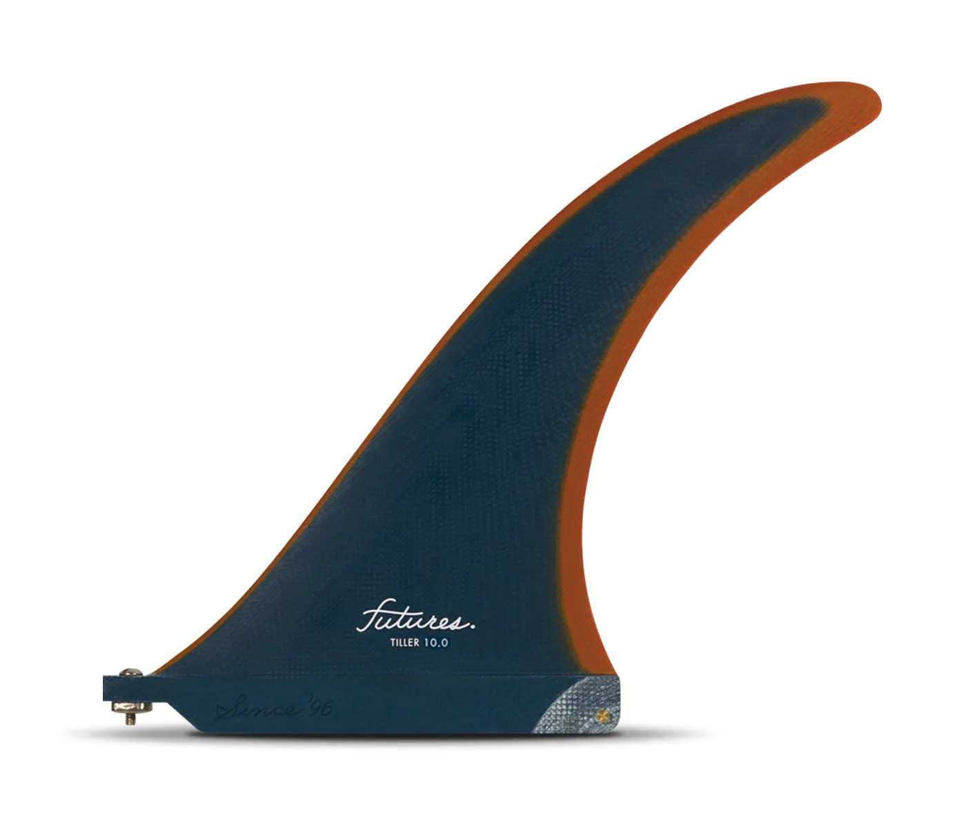 Dérive longboard - Tiller Fiberglass solid Cobalt / Patina 10.0", FUTURES.
