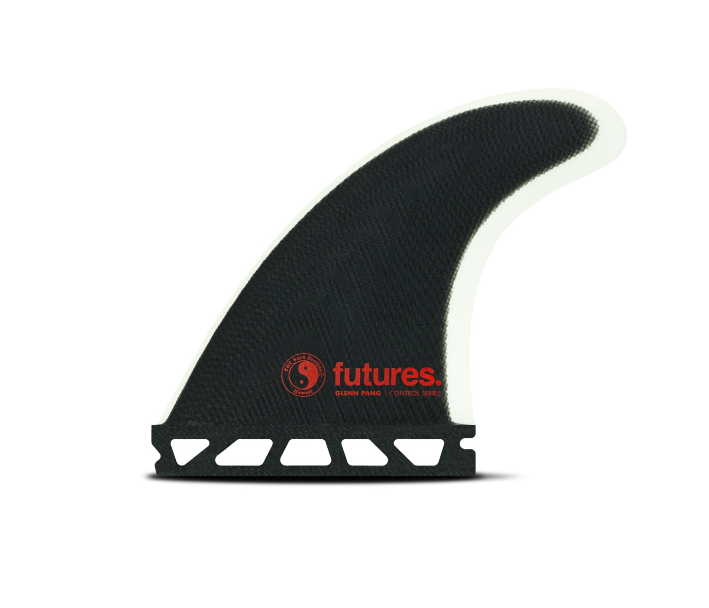 Thruster fins - T&C Glenn Pang Fiberglass Black / White, FUTURES.
